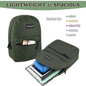 Backpacks with Adjustable Padded Straps|School Backpacks for Girls, Boys- Green